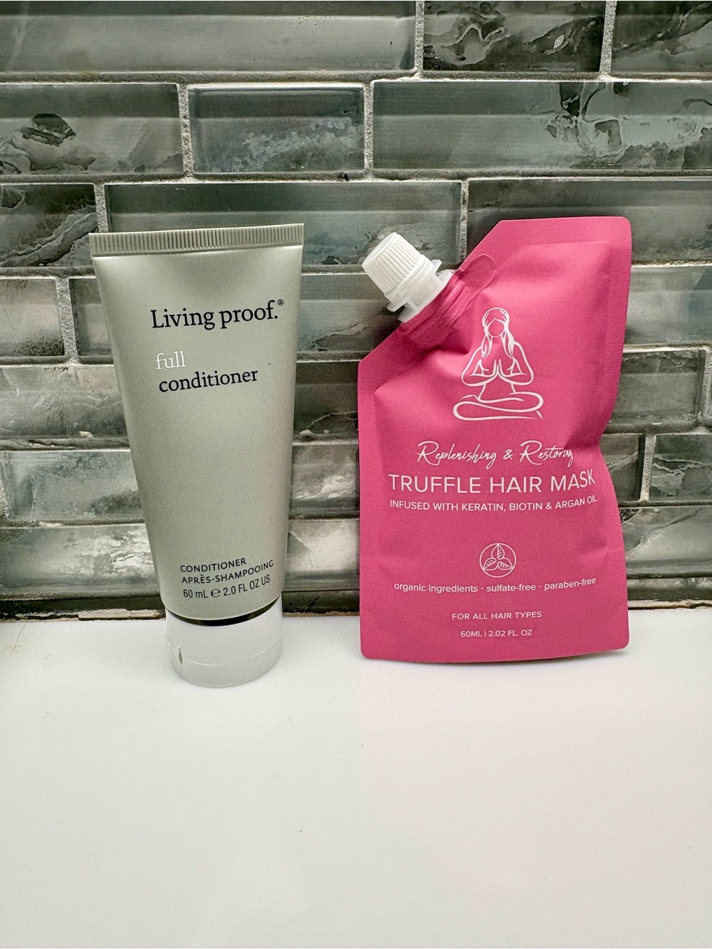 Karma Beauty Truffle Hair Mask 60ml +  Living Proof Full Conditioner 2 oz. New.